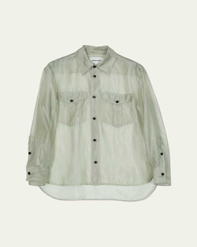 Button-Down Sheer Shirt